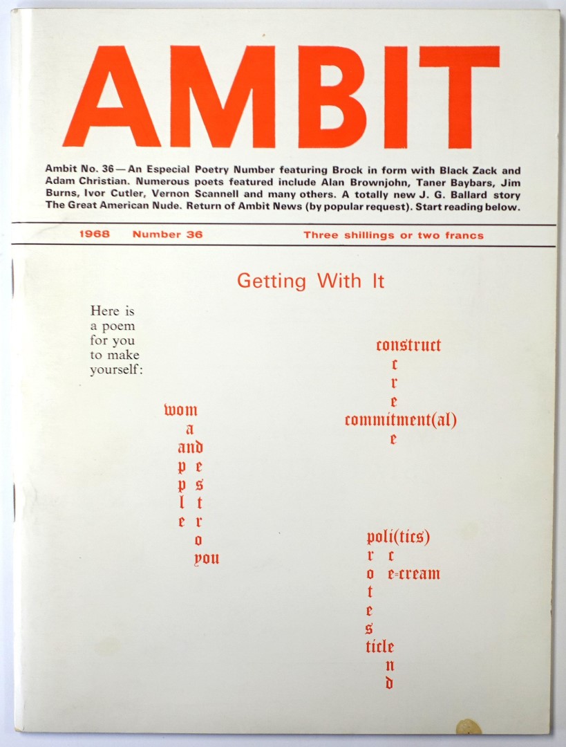 Ambit: A Quarterly of Poems, Short Stories, Drawings and Criticism, Number 36, 1968