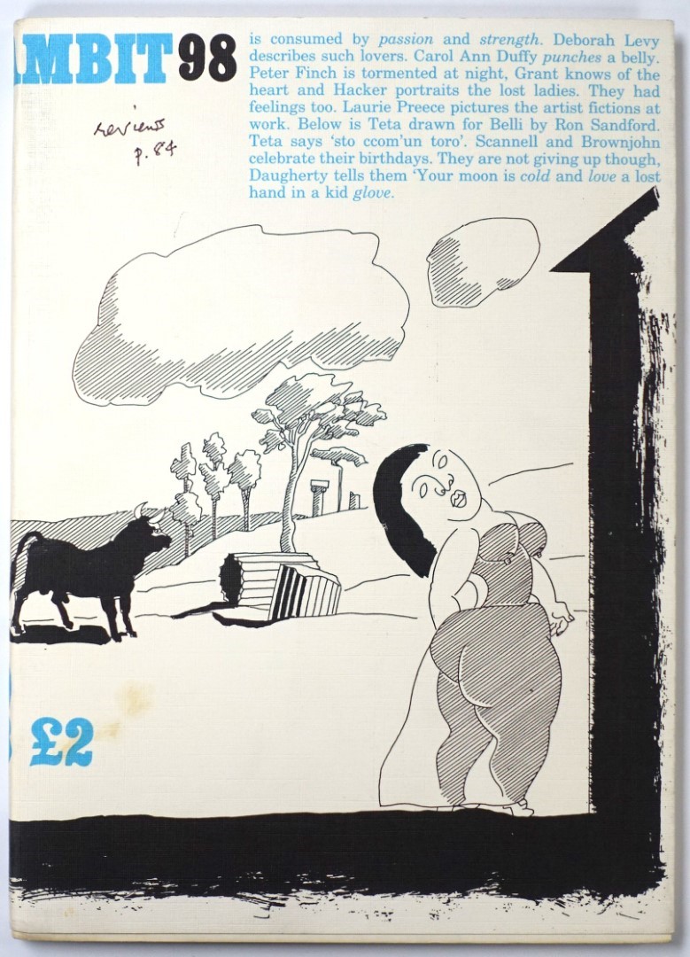Ambit: A Quarterly of Poems, Short Stories, Drawings and Criticism/Contents: Number 98, 1984