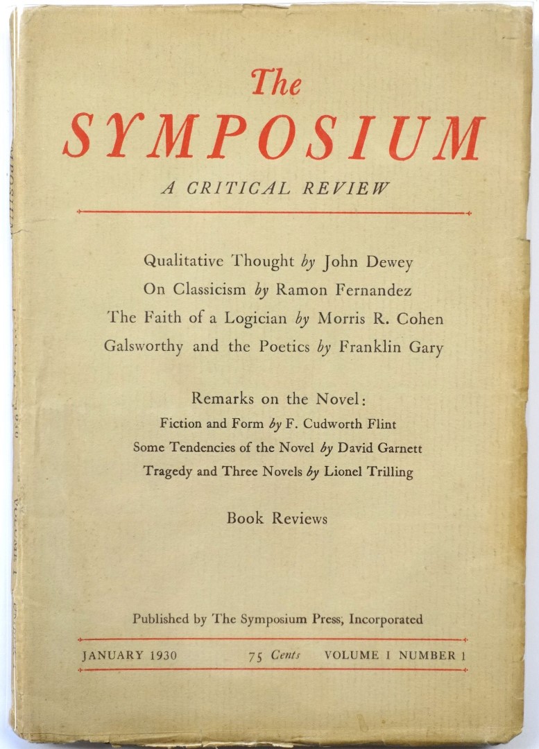 The Symposium, January 1930, Volume I Number 1