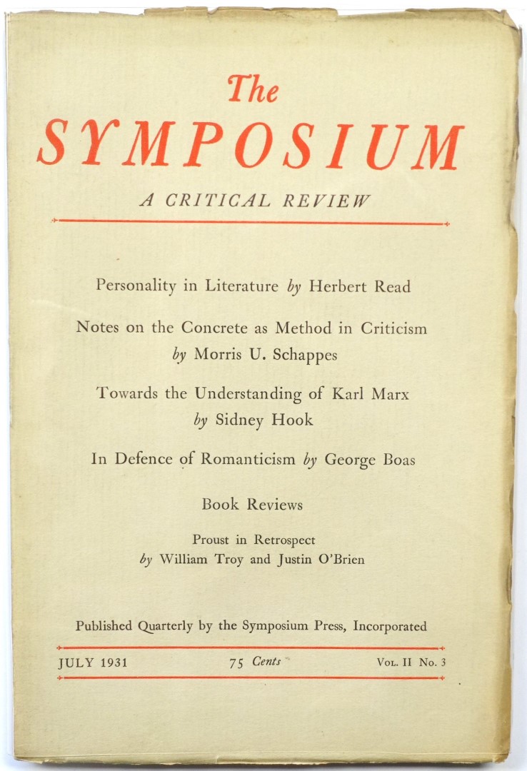The Symposium: A Critical Review, July 1931, Volume II Number 3