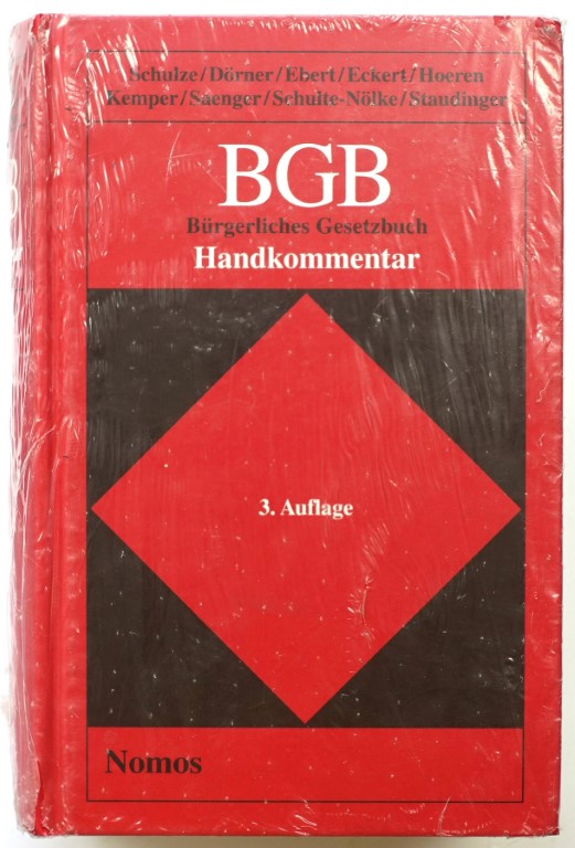 BGB: Burgerliches Gesetzbuch Handkommentar: 3.Auflage