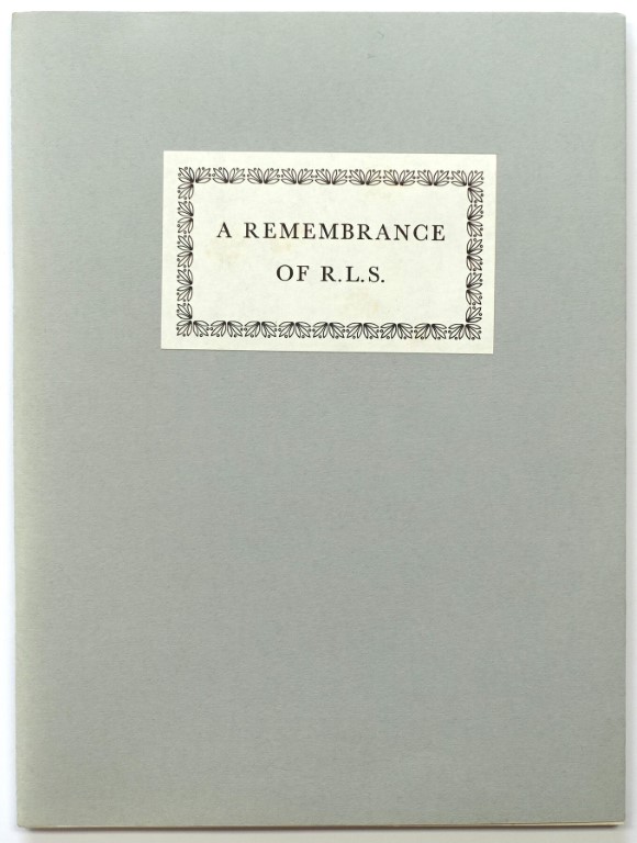 A Remembrance of R.L.S., West Princes Street Gardens, Edinburgh: A Proposal for The Robert Louis Stevenson Club