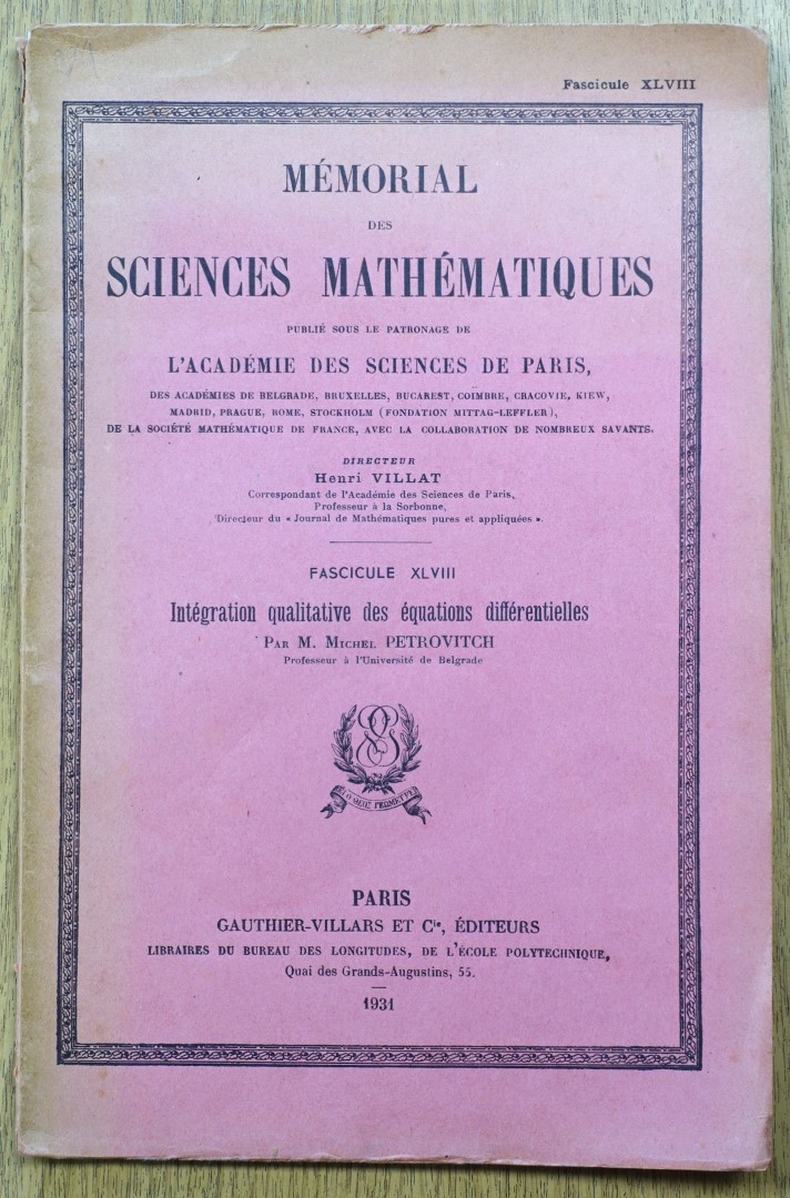 Memorial Des Sciences Mathematiques: Fascicule XLVIII