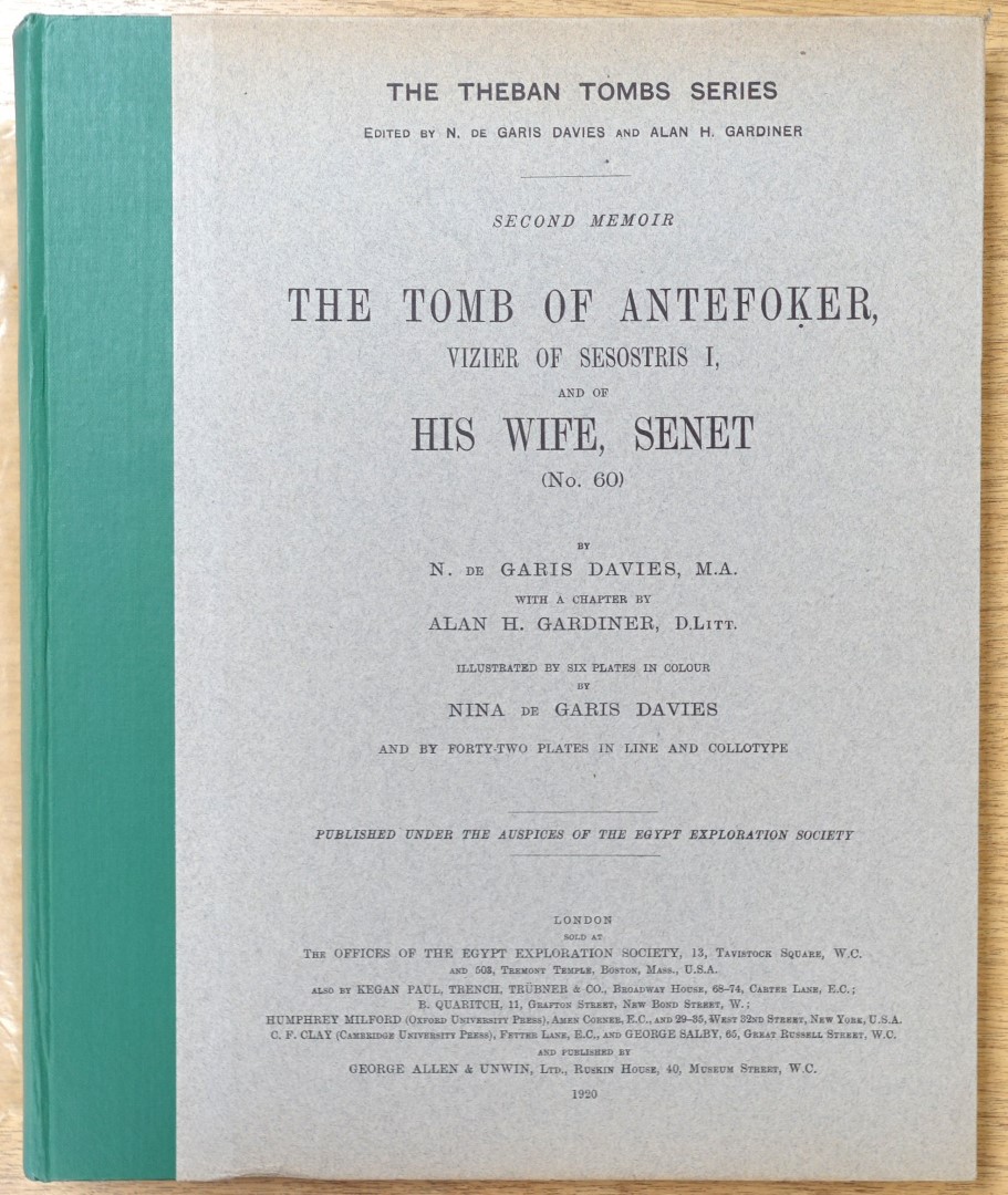 The Tomb of Antefoker, Vizier of Sesostris I. and of His Wife, Senet : No. 60