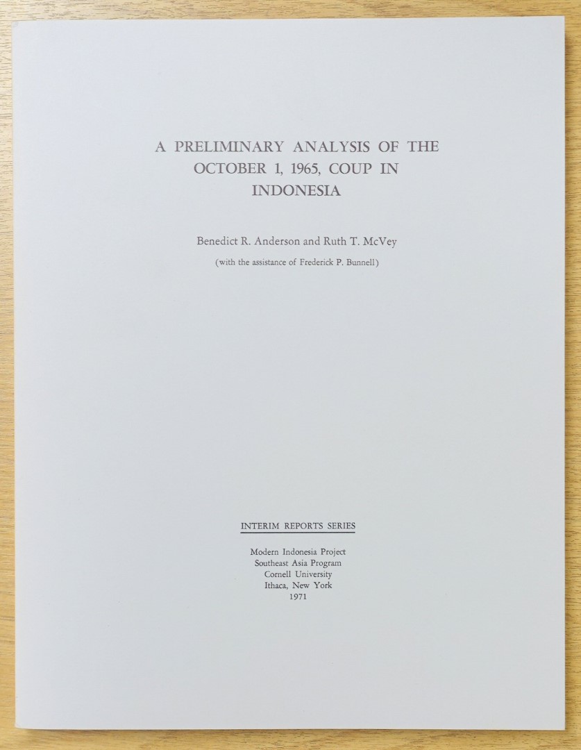 A Preliminary Analysis of the October 1, 1965 , Coup in Indonesia