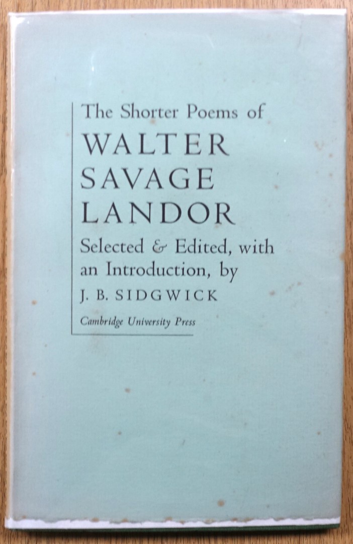 The Shorter Poems of Walter Savage Landor