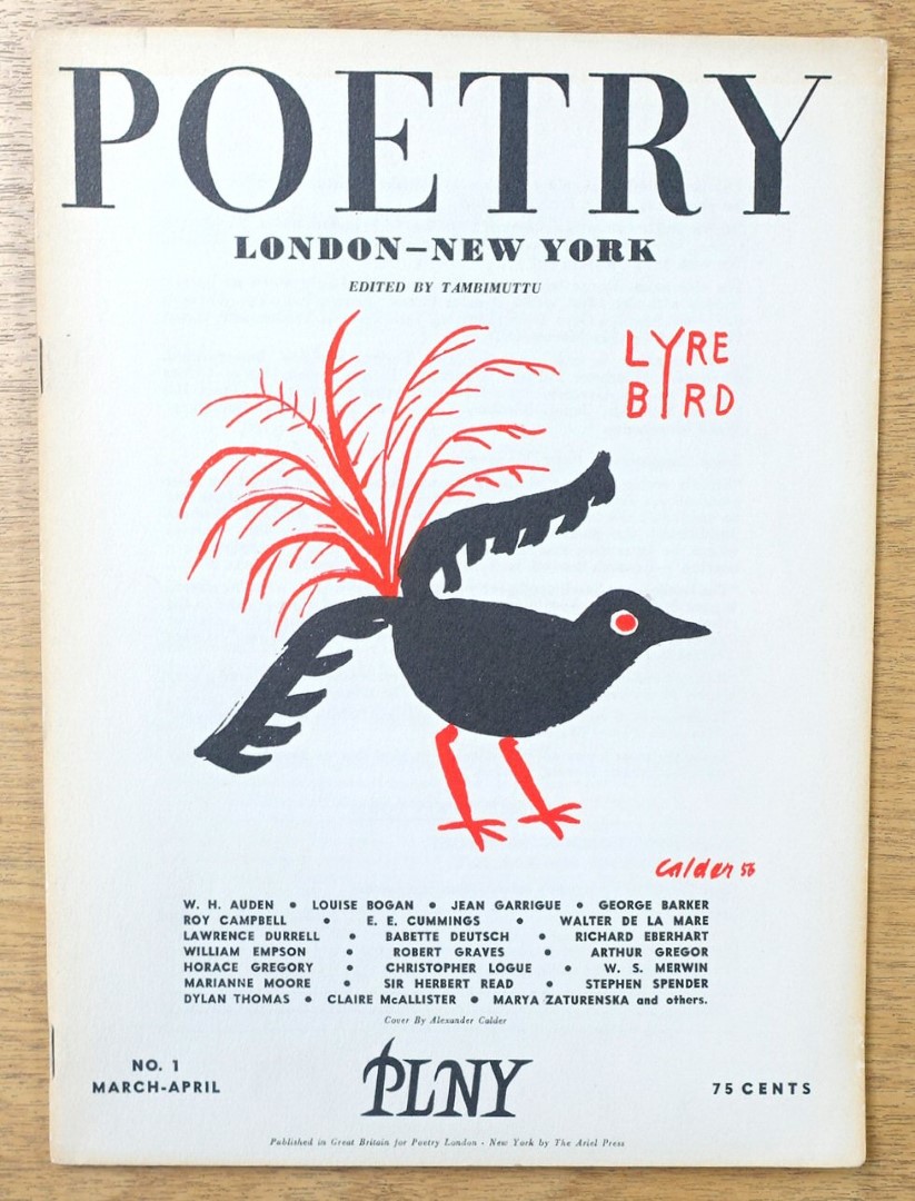 Poetry (London-New York): Vol. 1, No. 1: March to April 1956