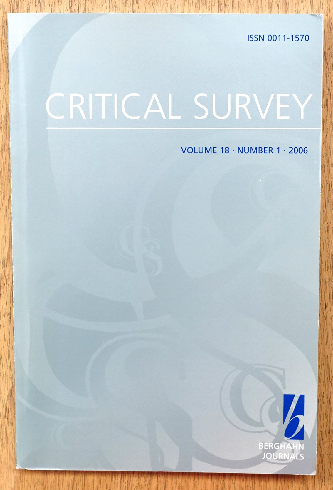 Critical Survey, Volume 18, Number 1 - 2006